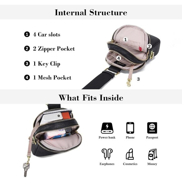 Anti Theft Crossbody Bag for Women RFID Blocking Small Travel Sling Purse - Picture 5 of 6